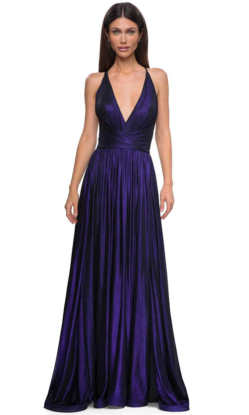 La Femme 32917 - V-Neck Wrapped Waistband Prom Gown Special Occasion Dress