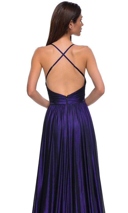 La Femme 32917 V-Neck Wrapped Waistband Prom Gown