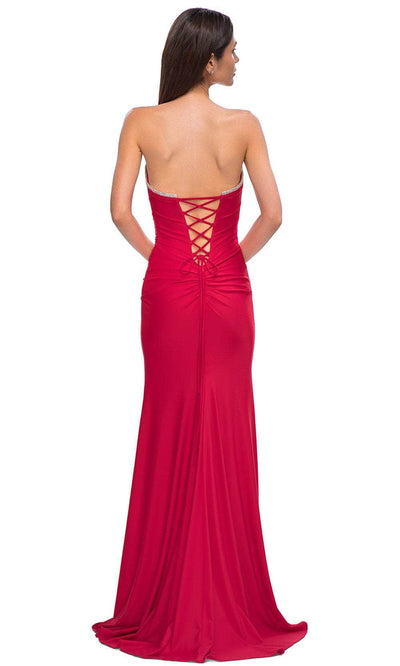 La Femme 32931 Rhinestone Trim Strapless Prom Gown