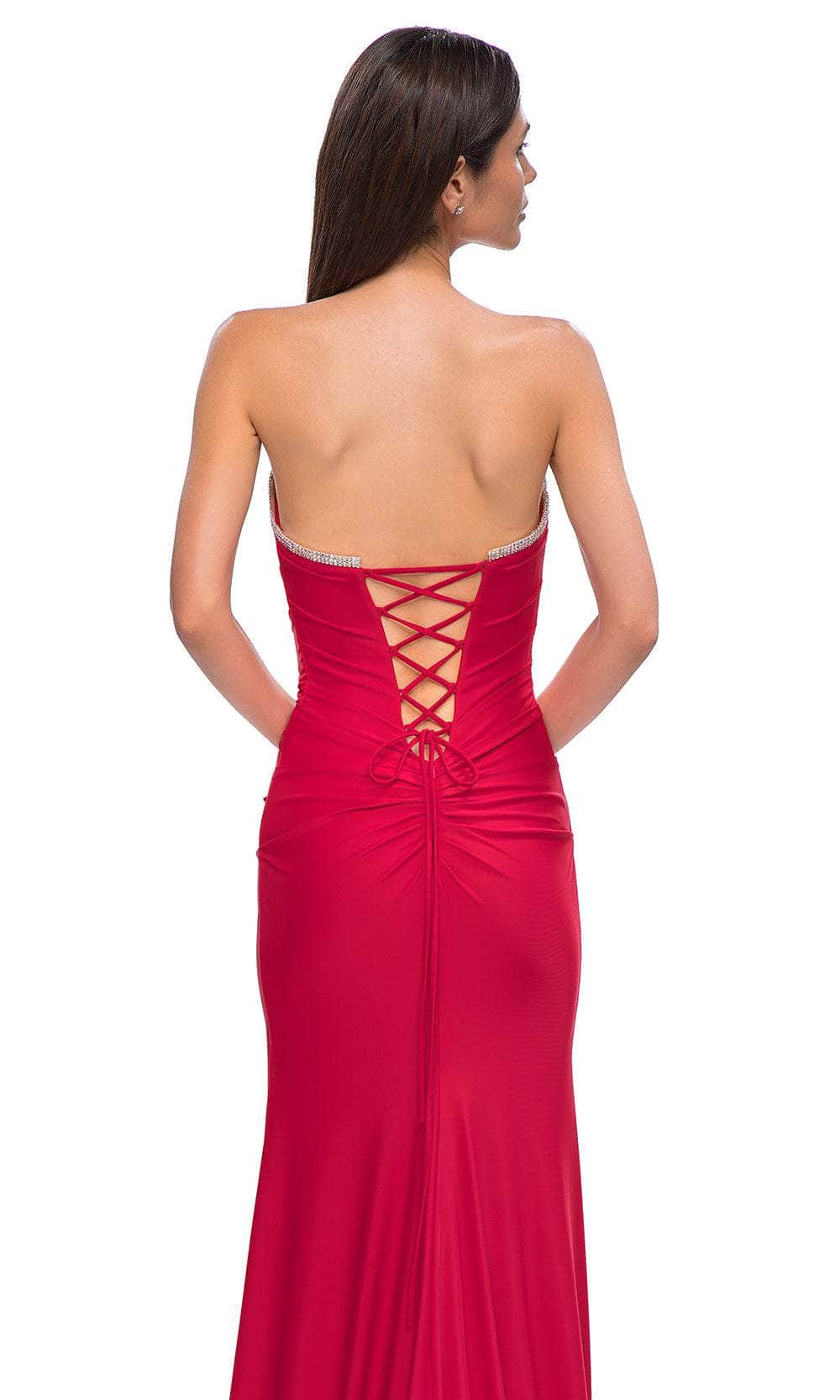 La Femme 32931 Rhinestone Trim Strapless Prom Gown