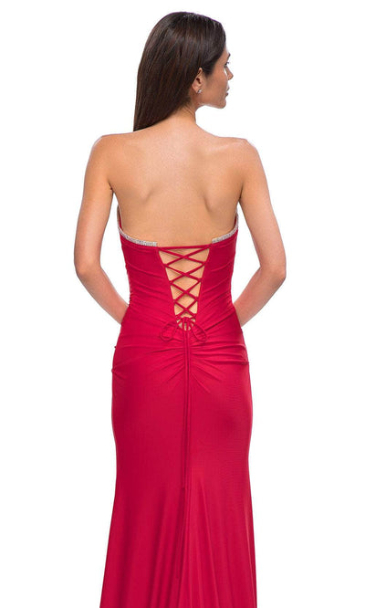 La Femme 32931 Rhinestone Trim Strapless Prom Gown