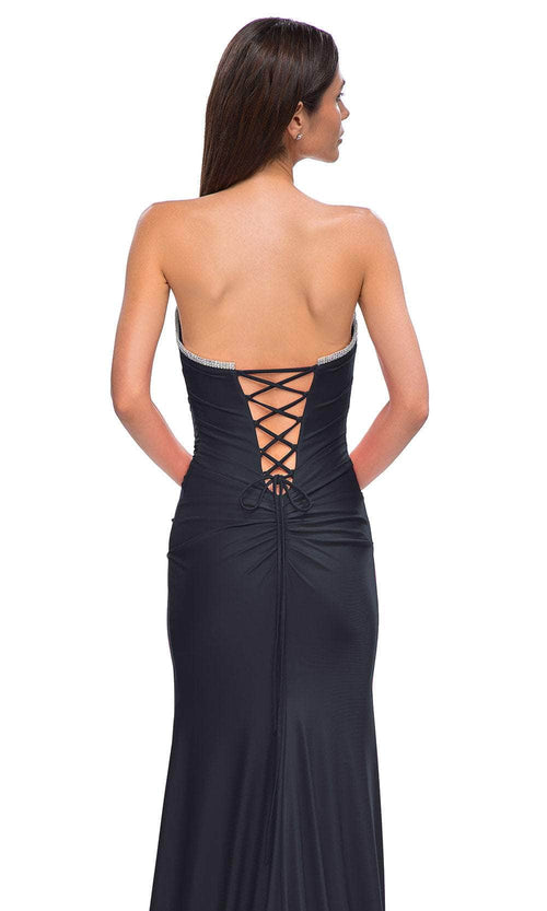 La Femme 32931 Rhinestone Trim Strapless Prom Gown