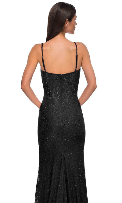 La Femme 32933 Rhinestone Embellished Lace Sleeveless Prom Gown