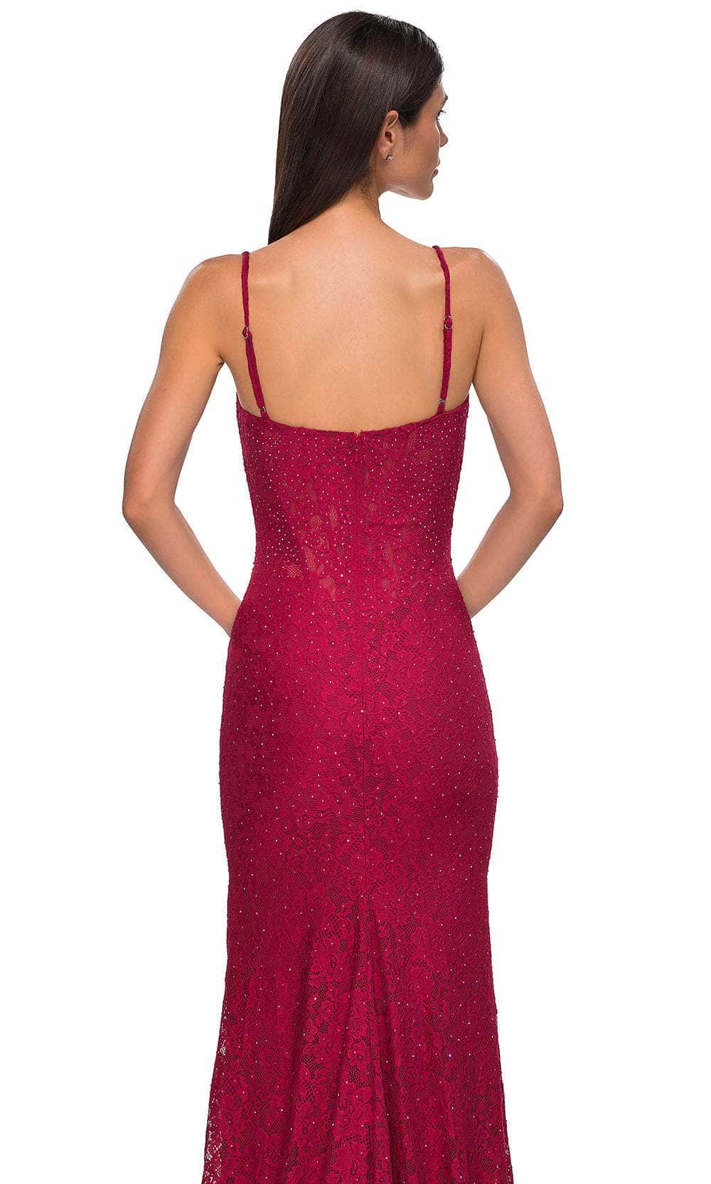La Femme 32933 Rhinestone Embellished Lace Sleeveless Prom Gown