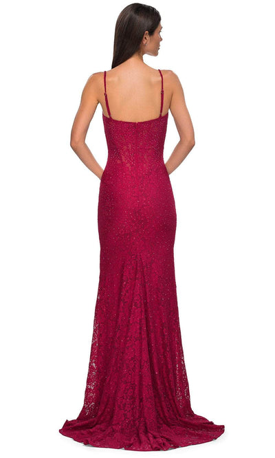 La Femme 32933 Rhinestone Embellished Lace Sleeveless Prom Gown