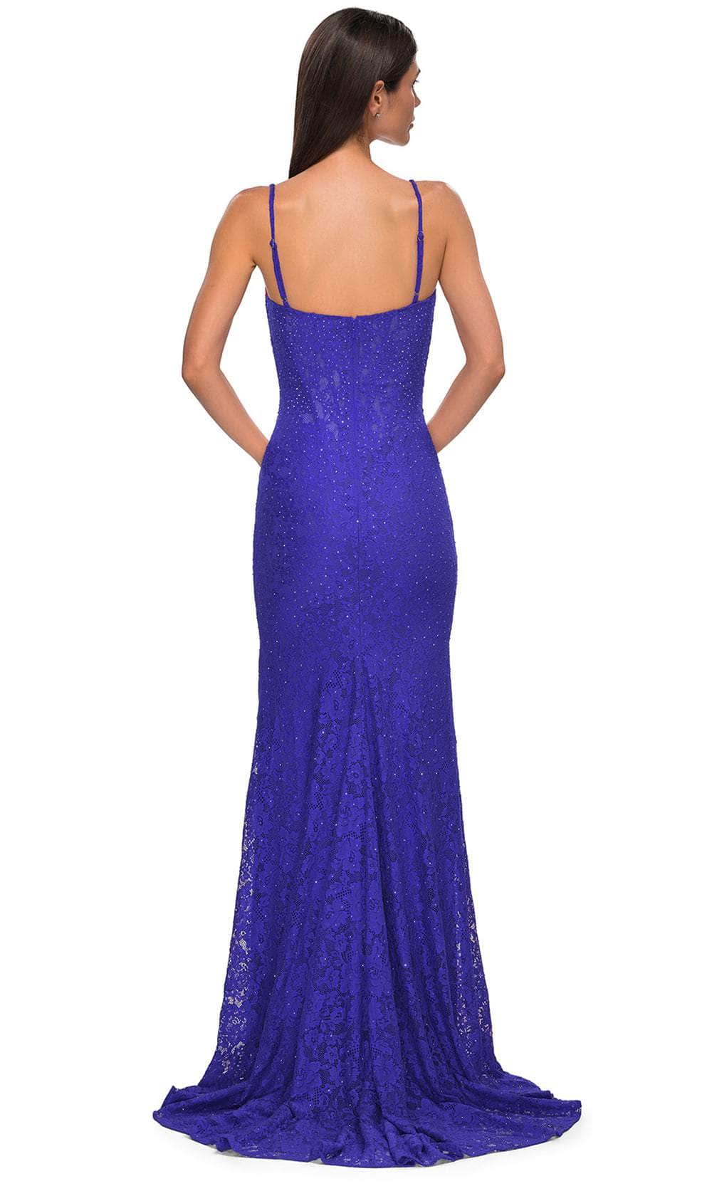 La Femme 32933 Rhinestone Embellished Lace Sleeveless Prom Gown