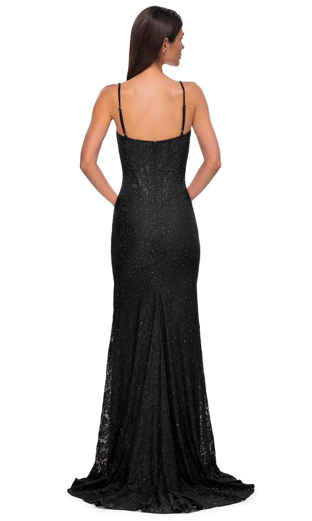 La Femme 32933 Rhinestone Embellished Lace Sleeveless Prom Gown