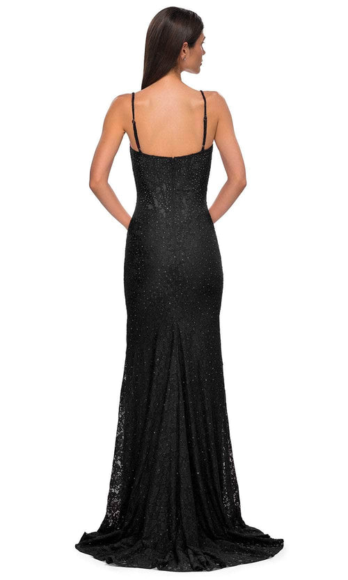 La Femme 32933 Rhinestone Embellished Lace Sleeveless Prom Gown