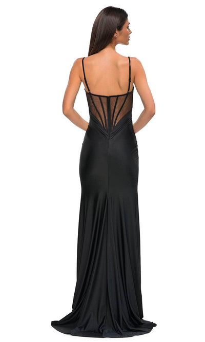 La Femme 32938 Plunging V-Neck Ruched Top Prom Gown