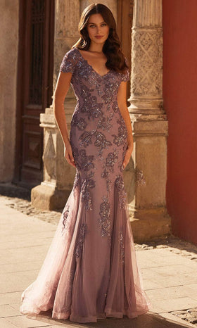 La Femme 32940 Applique Mermaid Evening Gown