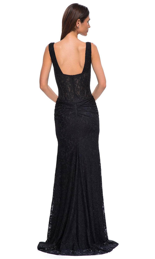 La Femme 32943 Lace Bodice Wide Straps Prom Gown