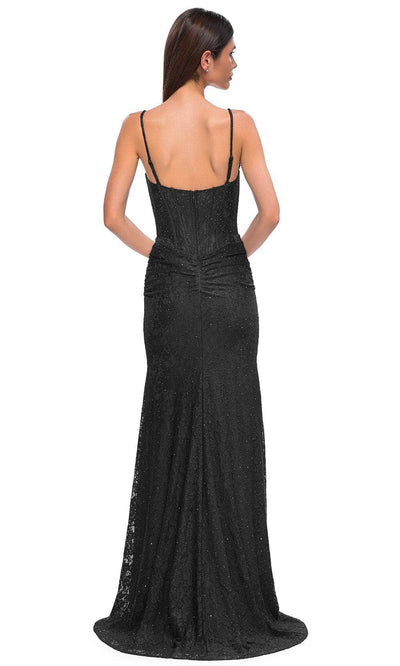 La Femme 32947 Deep V-Neck Lace Bodice Prom Gown