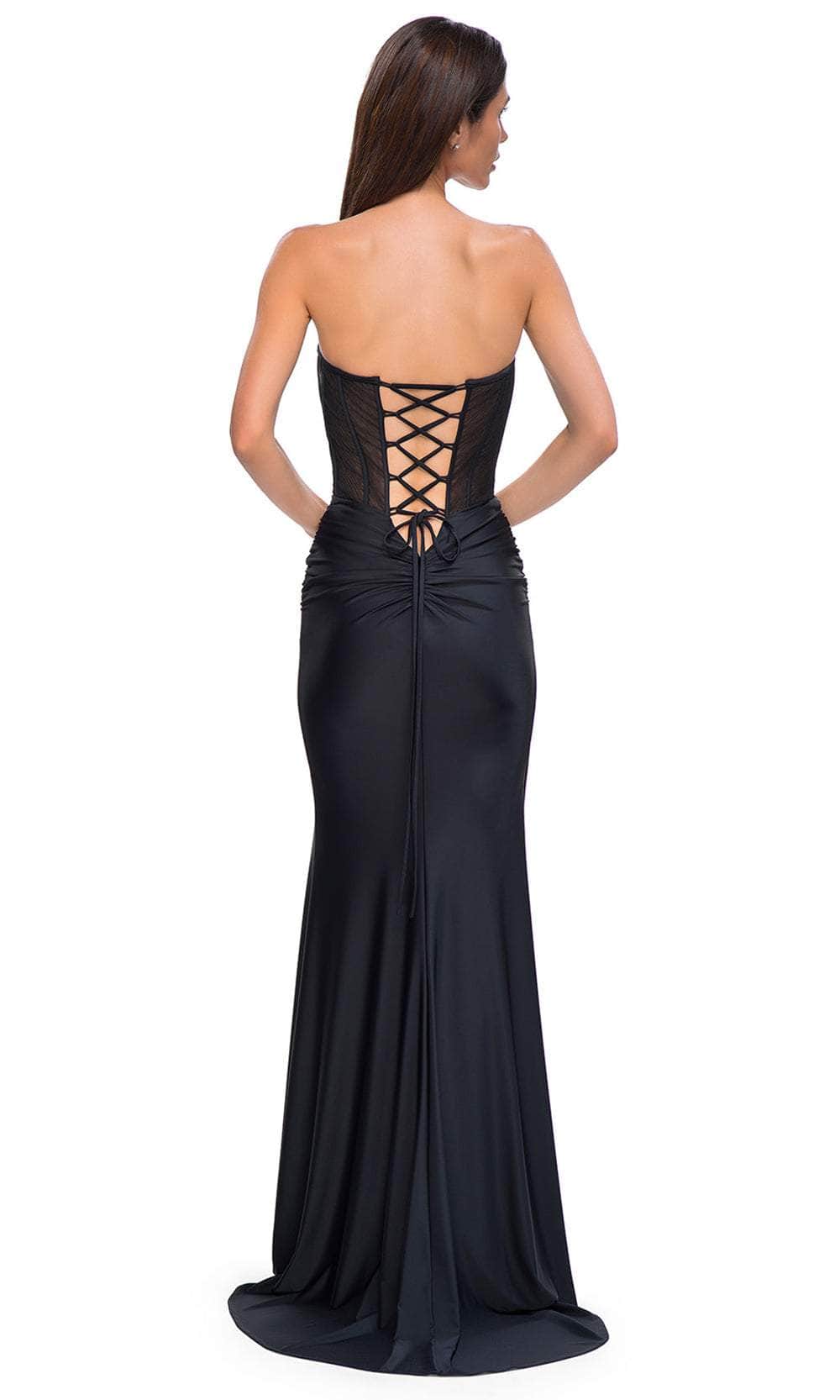 La Femme 32971 Illusion Corset Strapless Sweetheart Prom Gown