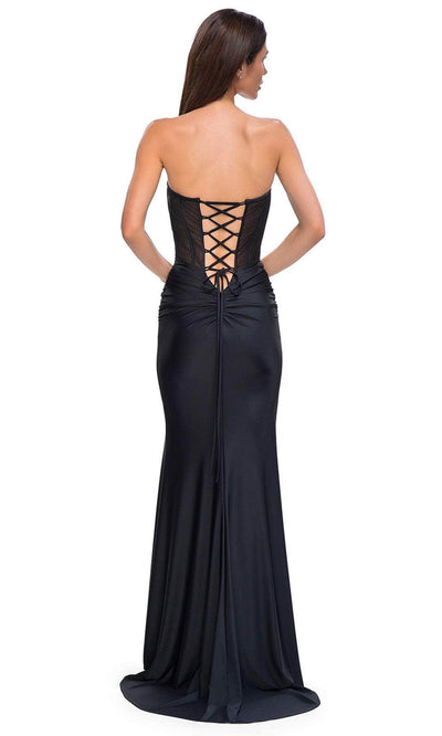 La Femme 32971 Illusion Corset Strapless Sweetheart Prom Gown