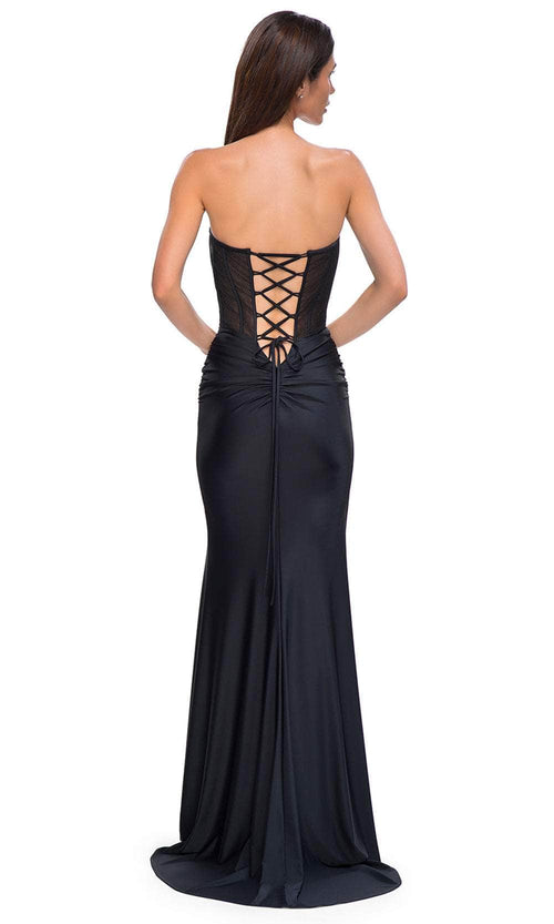 La Femme 32971 Illusion Corset Strapless Sweetheart Prom Gown