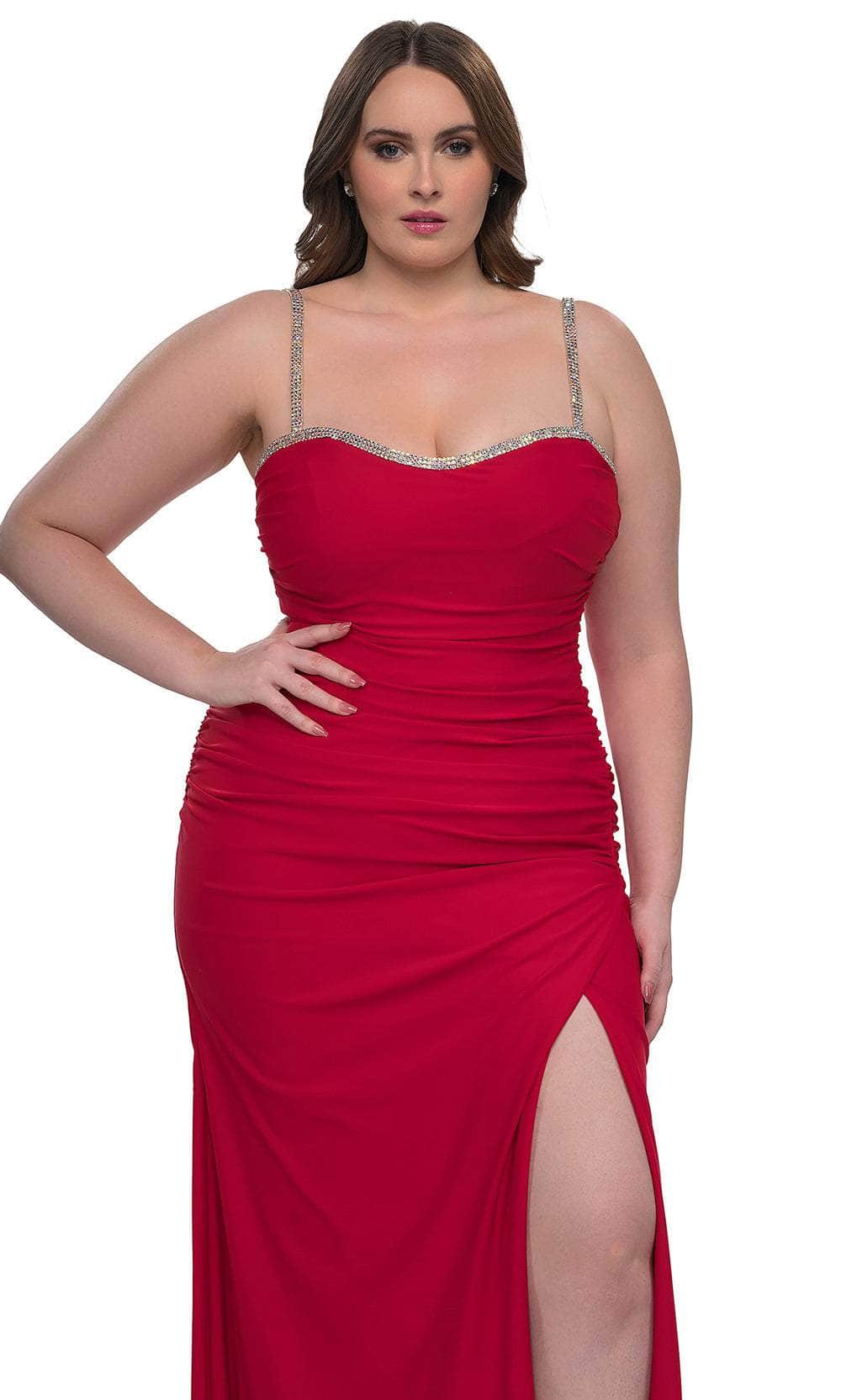 La Femme 32992 Rhinestone Trimmed Evening Gown