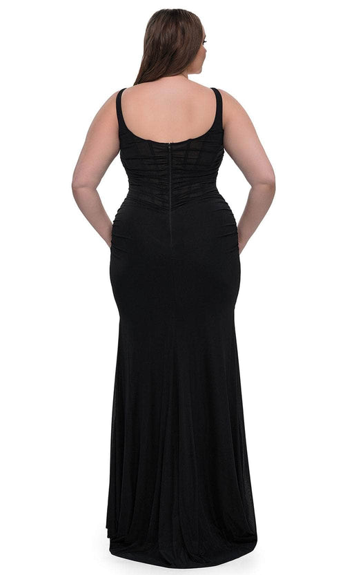 La Femme 33005 Net Jersey Evening Gown