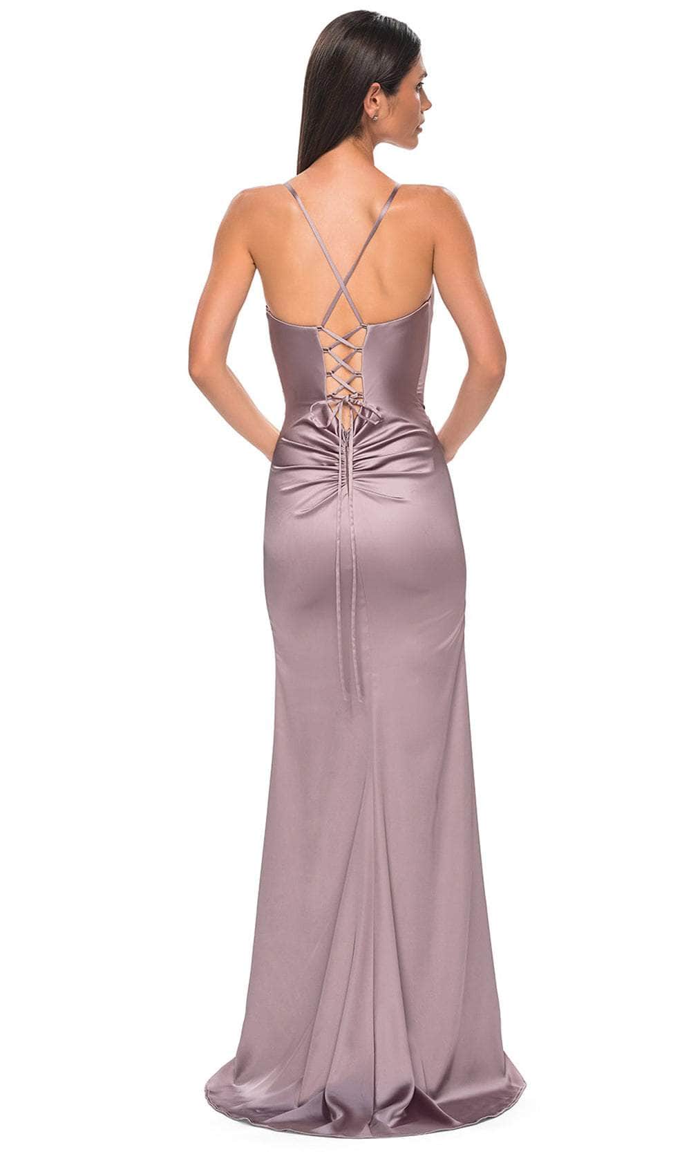 La Femme 33010 Fitted Satin Prom Gown
