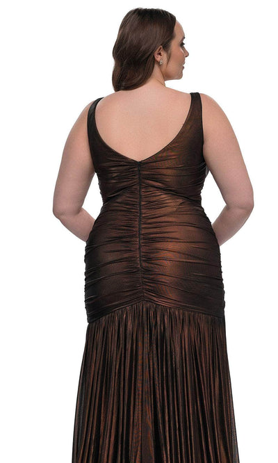 La Femme 33021 Ruching Flare Skirt Dress