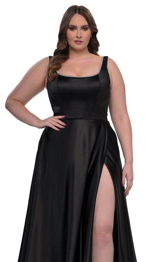 La Femme 33026 Satin A-Line Evening Gown