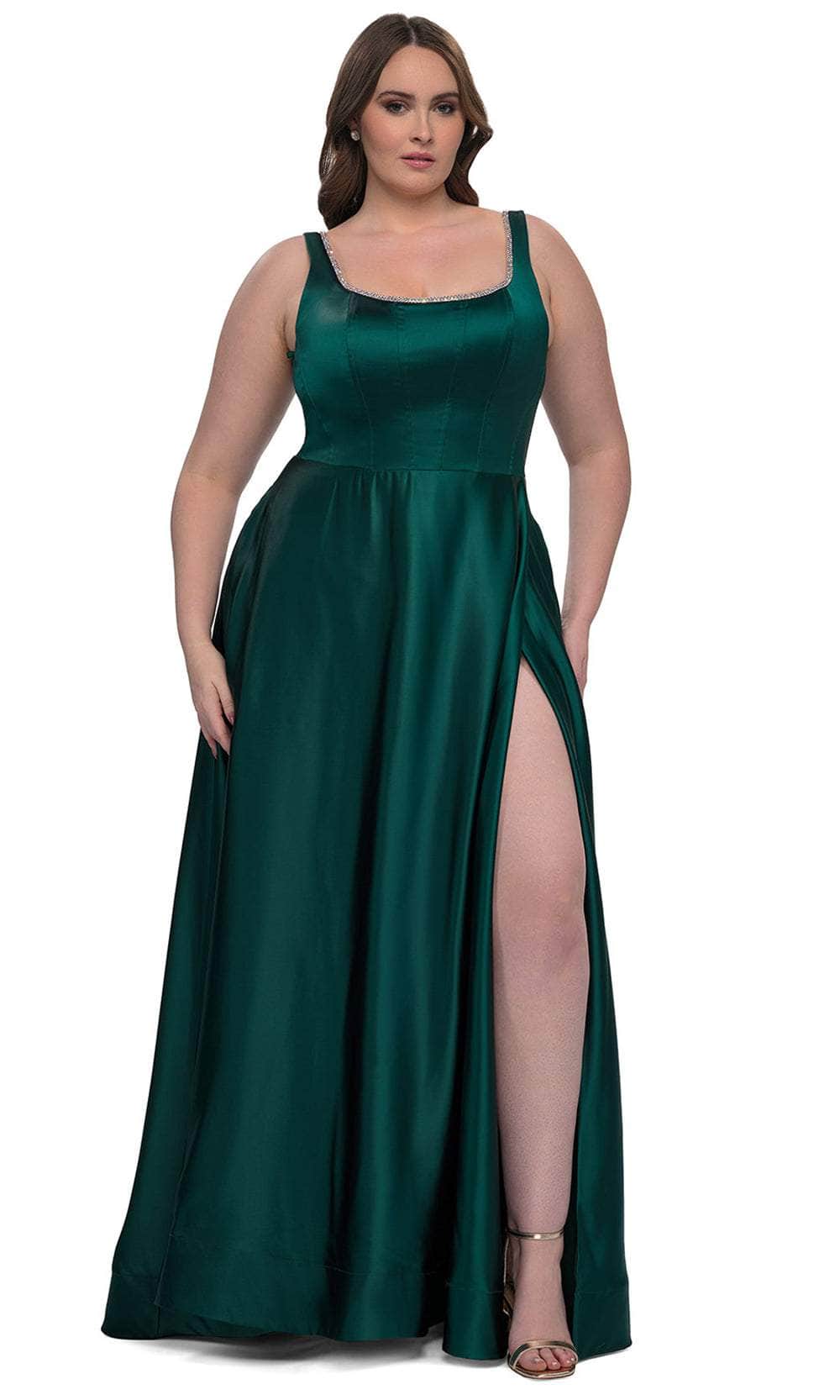 La Femme 33026 - Satin A-Line Evening Gown Special Occasion Dress