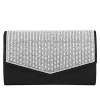 Formal Dress Shops HBG-105036 Rhinestone Studded Envelope Clutch Bag - Black - Accessories