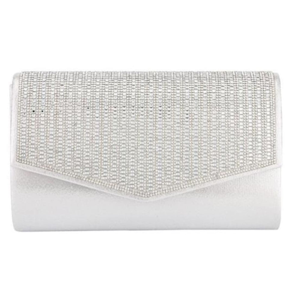 Formal Dress Shops HBG-105036 Rhinestone Studded Envelope Clutch Bag - Silver - Accessories