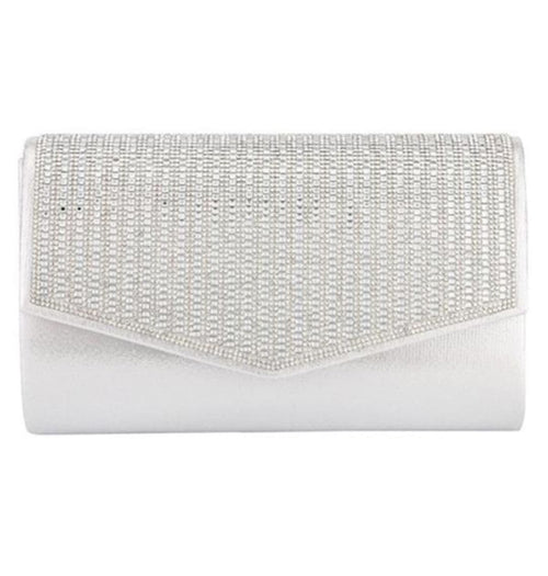 Formal Dress Shops HBG-105036 Rhinestone Studded Envelope Clutch Bag - Silver - Accessories