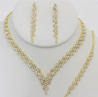 Christina Collection S-20666 Jewelry Set Necklace Bracelet Earrings - Gold - Accessories