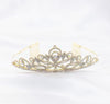 Formal Dress Shops T-1525 Quince Rhinestone Crown Tiara With Comb - Gold - Accessories