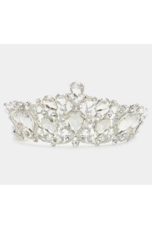 Formal Dress Shops T-1603 Quince Tiara Rhinestone Bridal - Silver - Accessories