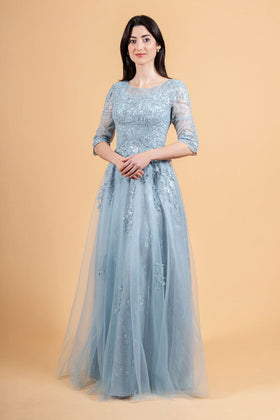 Lace 3/4 Sleeve Mother of the Bride Dress A-line Formal Evening Gown by Elizabeth K GL3629