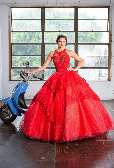 Lace Applique Illusion Quinceañera Dress Calla KY75208