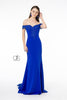 Lace Applique Long Off Shoulder Dress by Elizabeth K GL2958 - XS / Royal Blue - Long Formal Dresses