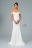 Lace Applique Long Off Shoulder Dress by Elizabeth K GL2958 - XS / White - Long Formal Dresses