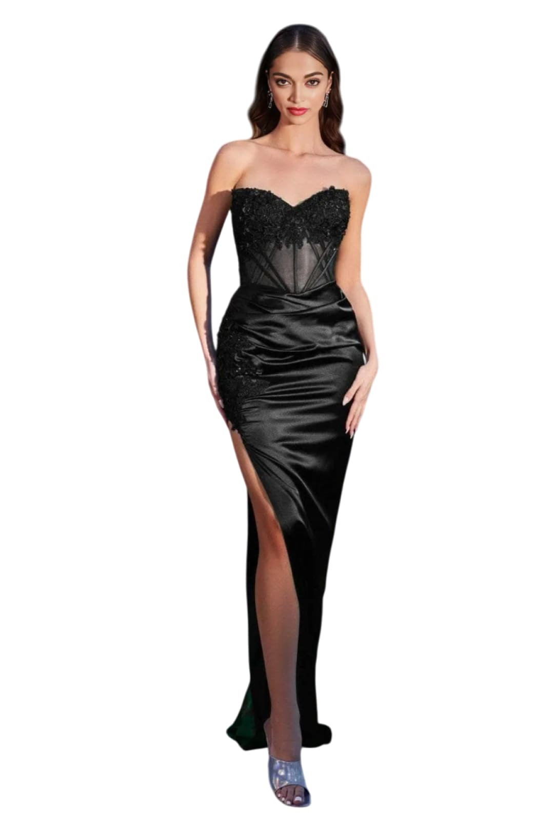 Lace Appliqued Sweetheart Prom Gown 2025 Elegant Evening Dress - Black / 2 - Prom