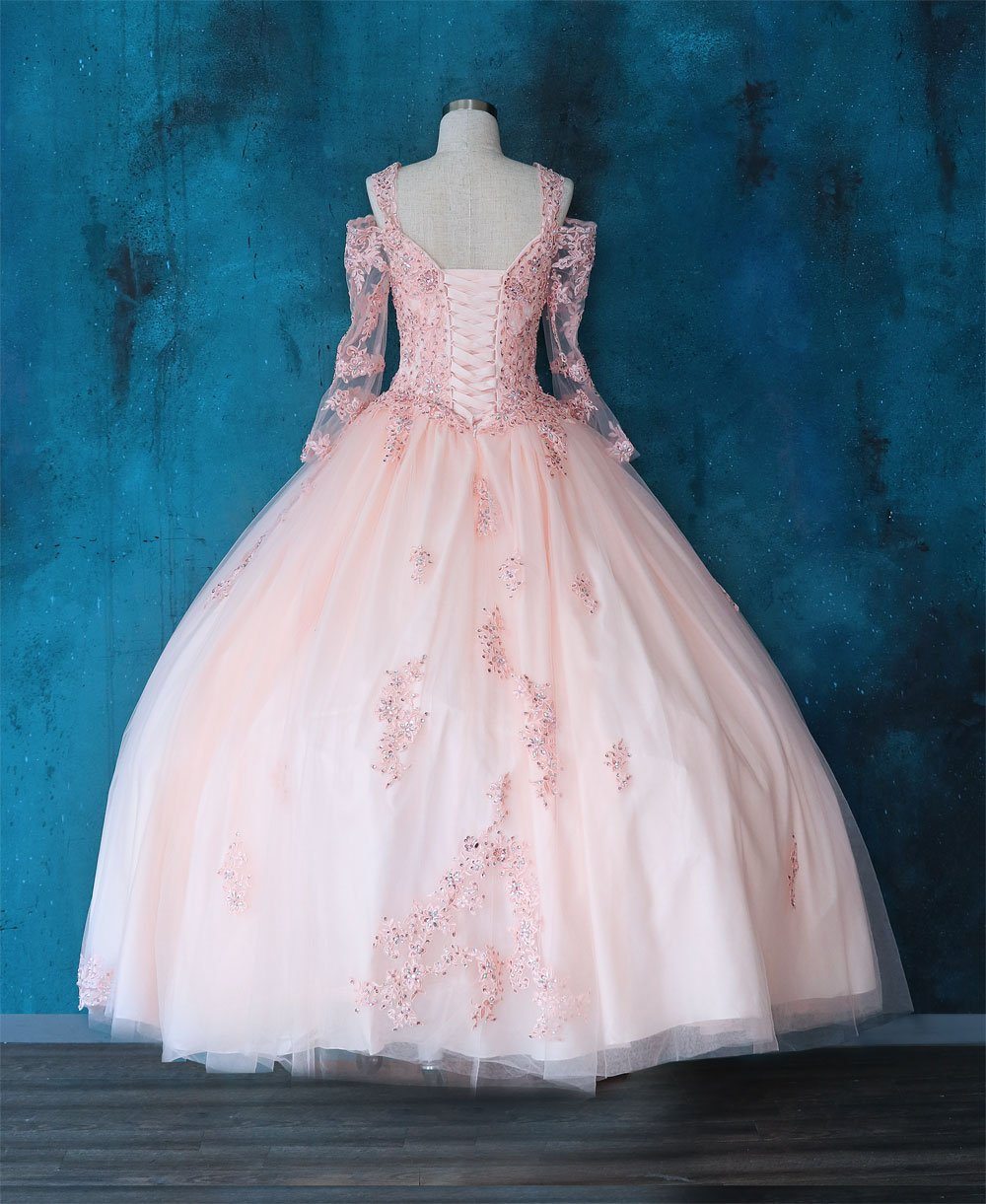 Lace Bell Sleeve Quinceanera Dress by Calla KY70029