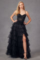 Lace Bodice Sleeveless A-line Ruffled Gown by Juliet JT2451S - Long Formal Dresses