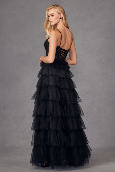 Lace Bodice Sleeveless A-line Ruffled Gown by Juliet JT2451S - Long Formal Dresses