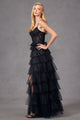 Lace Bodice Sleeveless A-line Ruffled Gown by Juliet JT2451S - Long Formal Dresses