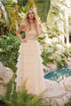 Lace Bodice Sleeveless A-line Ruffled Gown by Juliet JT2451S - Gold / XS - Long Formal Dresses