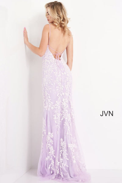 Lace Fitted Sleeveless Slit Gown by Jovani 06660 - Long Formal Dresses