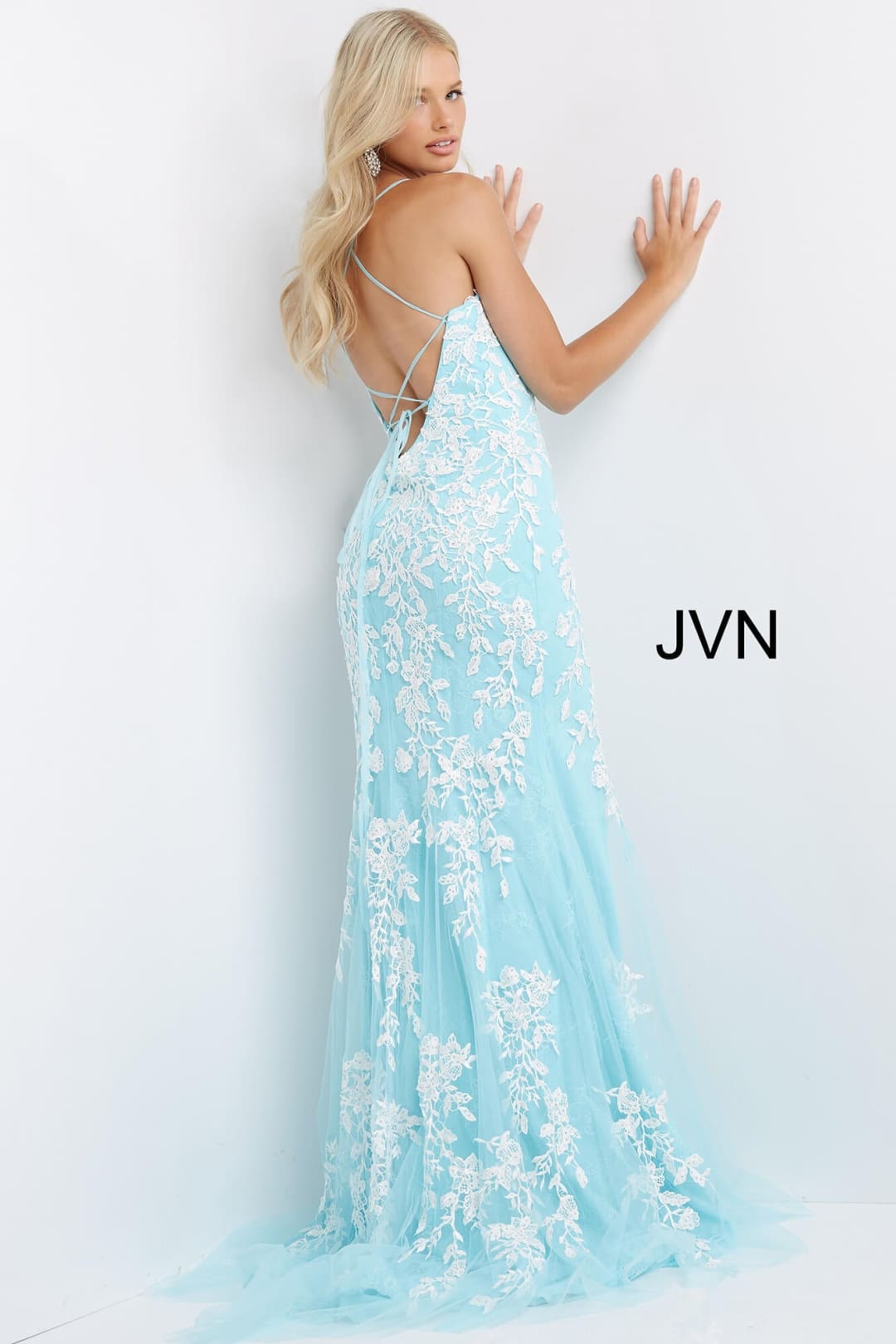 Lace Fitted Sleeveless Slit Gown by Jovani 06660 - Long Formal Dresses