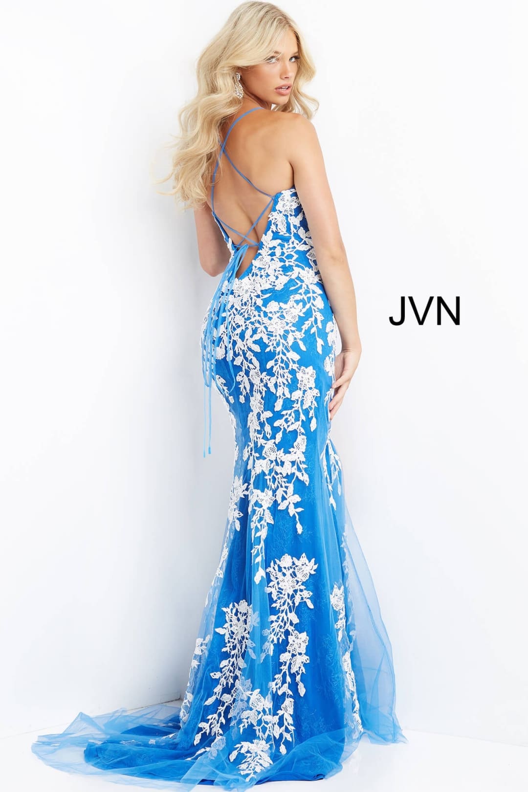 Lace Fitted Sleeveless Slit Gown by Jovani 06660 - Long Formal Dresses