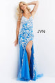 Lace Fitted Sleeveless Slit Gown by Jovani 06660 - 00 / Cobalt/Blue - Long Formal Dresses