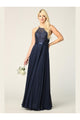 Lace Halter Chiffon Long Bridesmaids Dress - The Dress Outlet