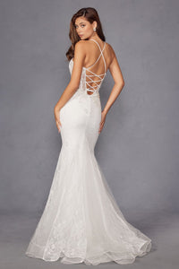 Lace Sleeveless Bridal Mermaid Dress by Juliet JT2481UW - Long Formal Dresses