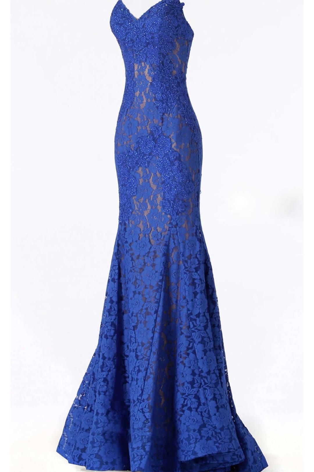 Lace Strapless Mermaid Dress by Jovani 37334 - Long Formal Dresses
