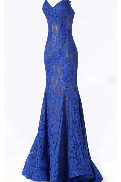 Lace Strapless Mermaid Dress by Jovani 37334 - Long Formal Dresses
