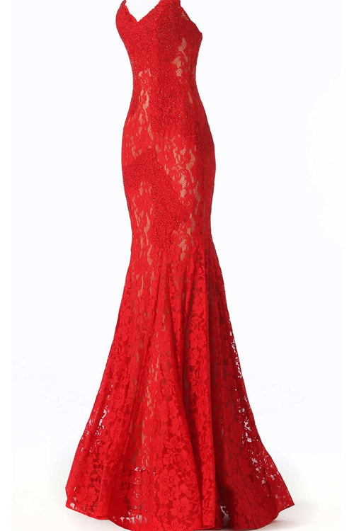 Lace Strapless Mermaid Dress by Jovani 37334 - Long Formal Dresses